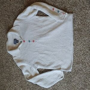 VTG Woolrich Floral Knit Sweater Women's Natural Size M Petite